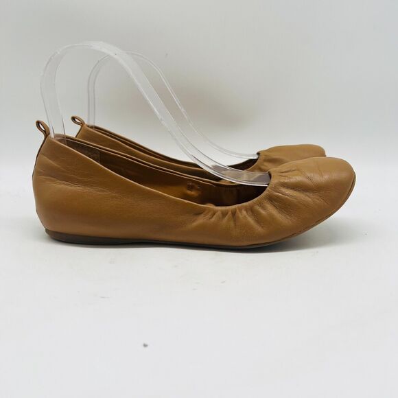 J Crew Ballet Flats Womens 7 Nude Brown Leather Cece Leather Shoes Core - Picture 1 of 13